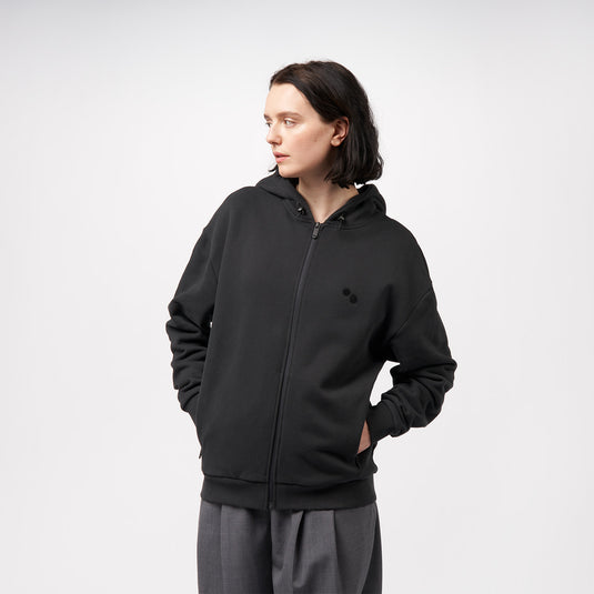 Pinqponq Zipped Hoodie - Peat Black (Unisex) Hotsell