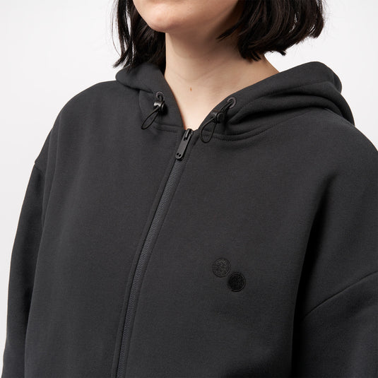 Pinqponq Zipped Hoodie - Peat Black (Unisex) Hotsell