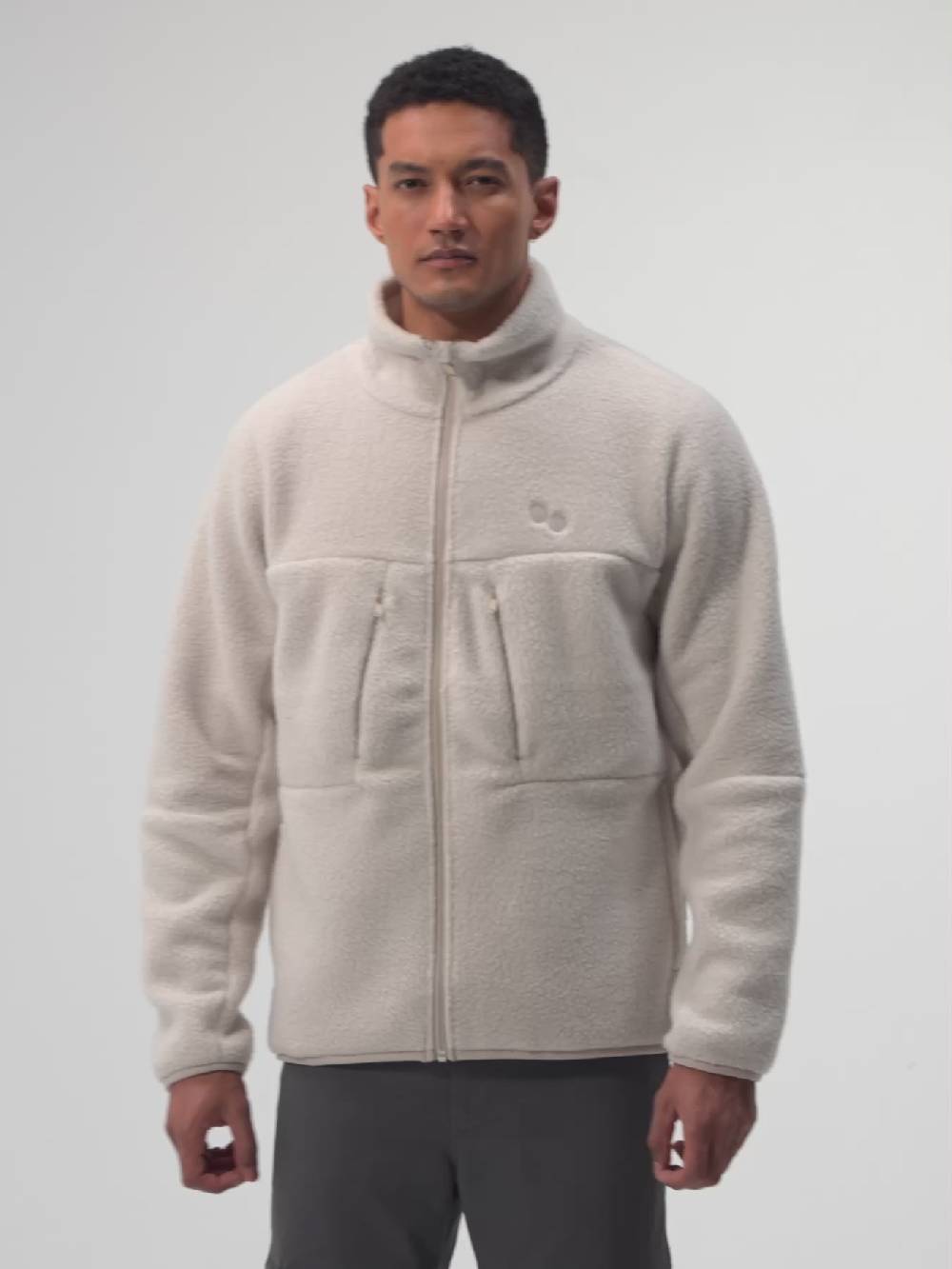 Pinqponq Fleece Jacket - Cliff Beige (Male) Fabrikverkauf