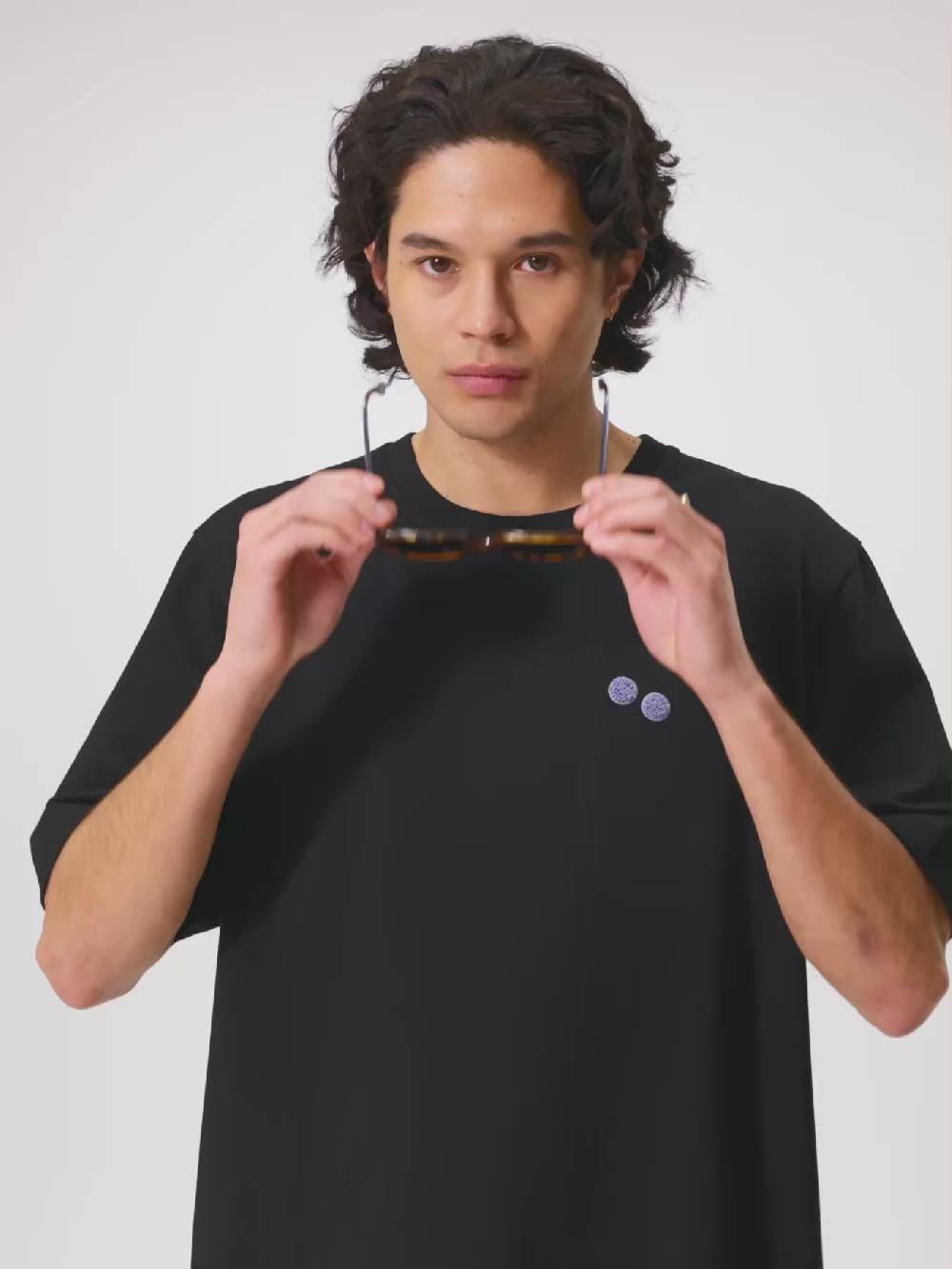Pinqponq T-Shirt Cotton - Black Frottee Pool (Male) Outlet