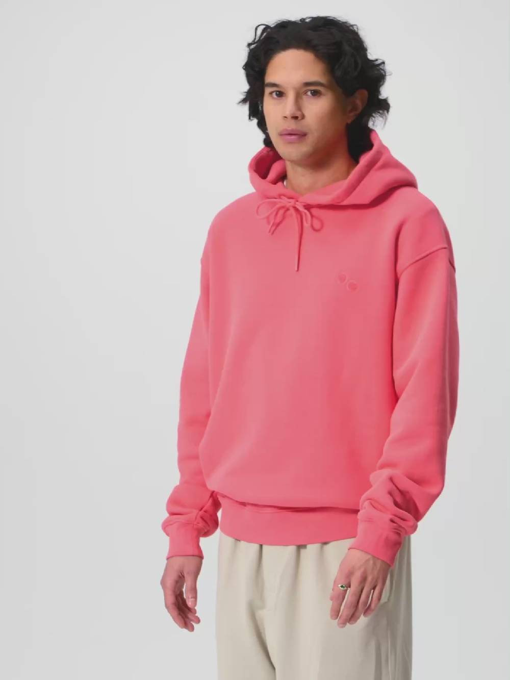 Pinqponq Hoodie Cotton - Watermelon Pink (Unisex) im Angebot