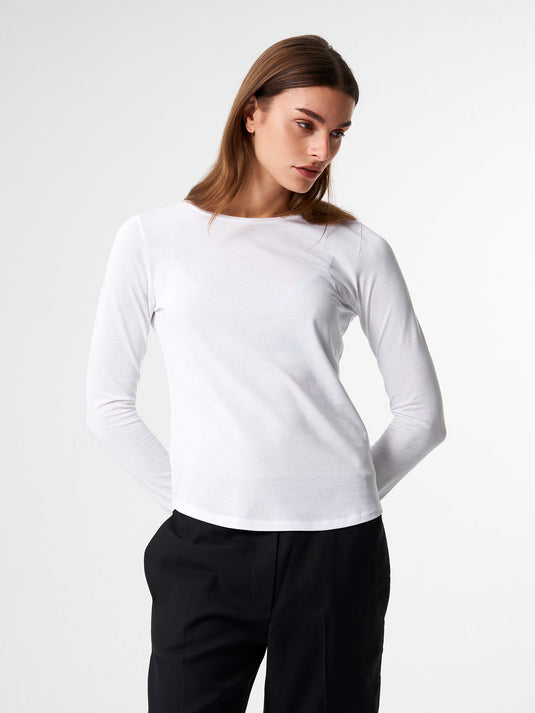 Pinqponq Longsleeve TENCEL™ - Wooden White (Female) Schlussverkauf