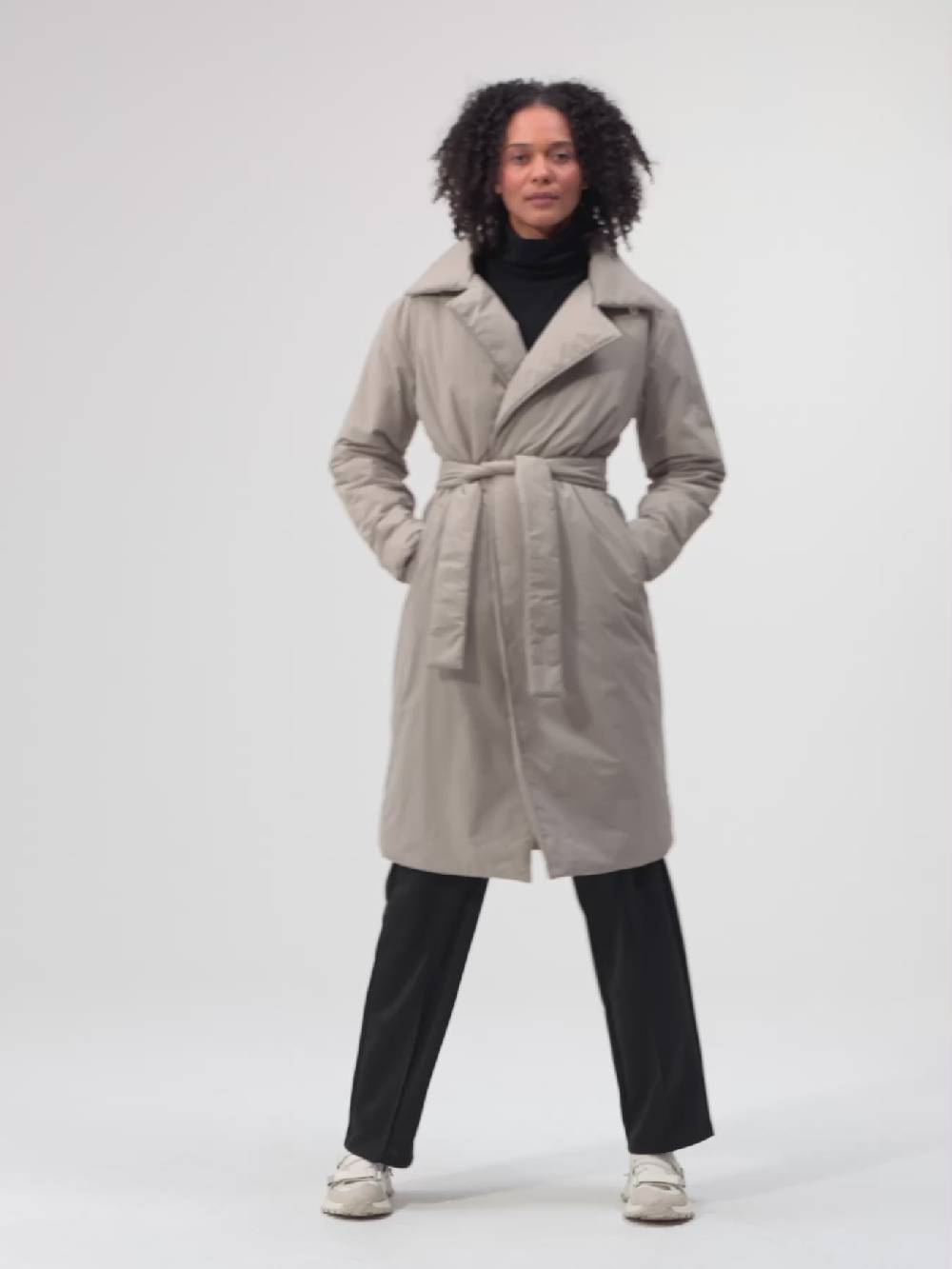 Pinqponq Padded Trench Coat - Cement Taupe (Unisex) Günstiger Verkauf