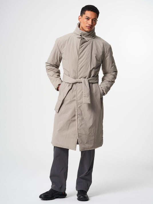 Pinqponq Padded Trench Coat - Cement Taupe (Unisex) Günstiger Verkauf