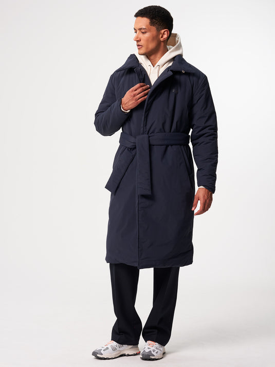 Pinqponq Padded Trench Coat - Fjord Navy (Unisex) Fabrikverkauf
