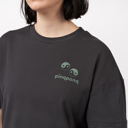 Pinqponq T-Shirt - Peat Black Yin Yang (Unisex) Outlet
