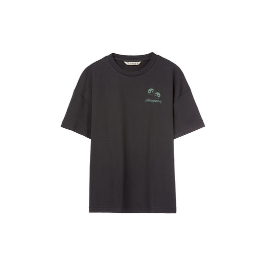 Pinqponq T-Shirt - Peat Black Yin Yang (Unisex) Outlet