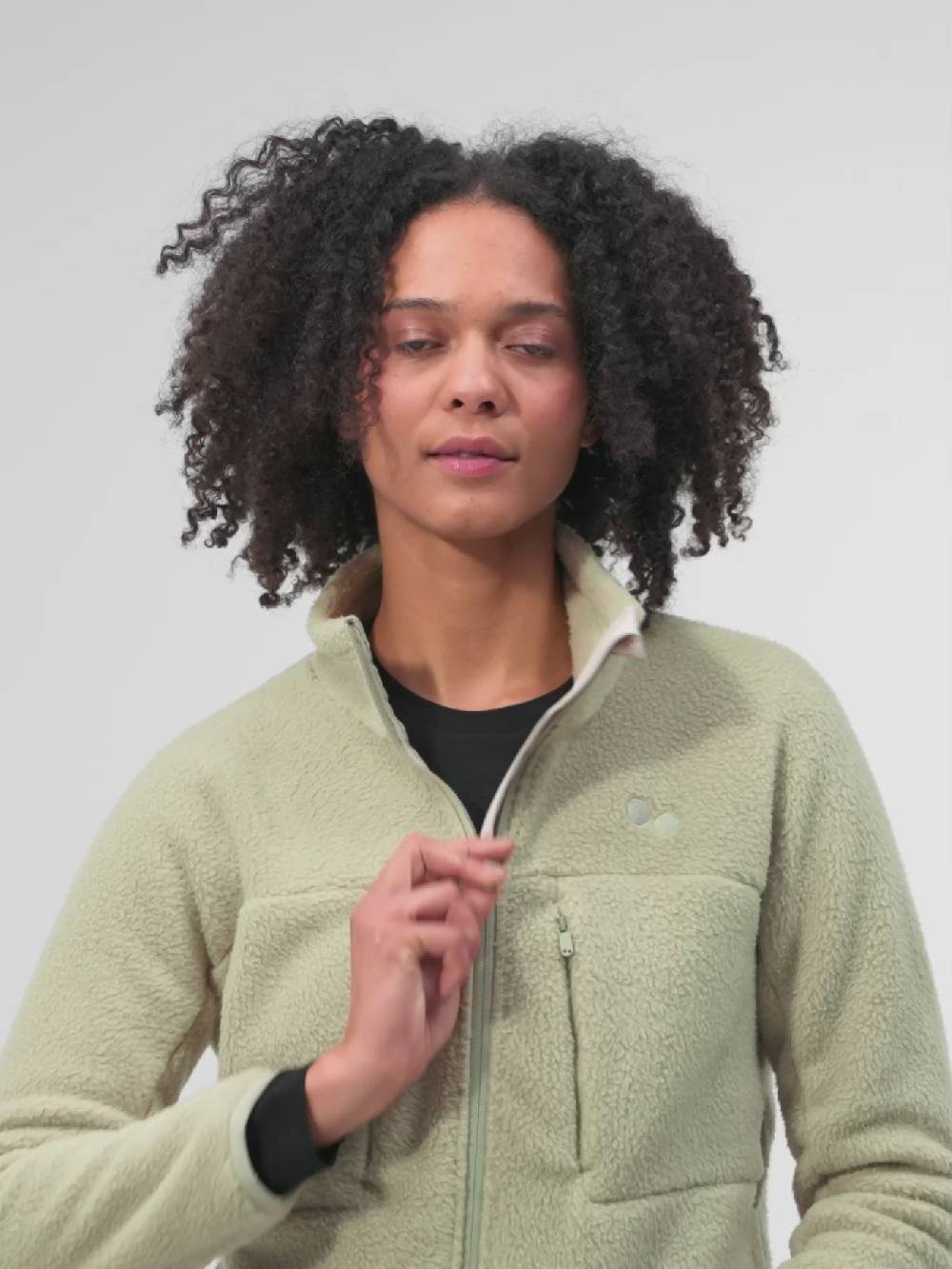 Pinqponq Fleece Jacket - Reed Olive (Female) Auslauf