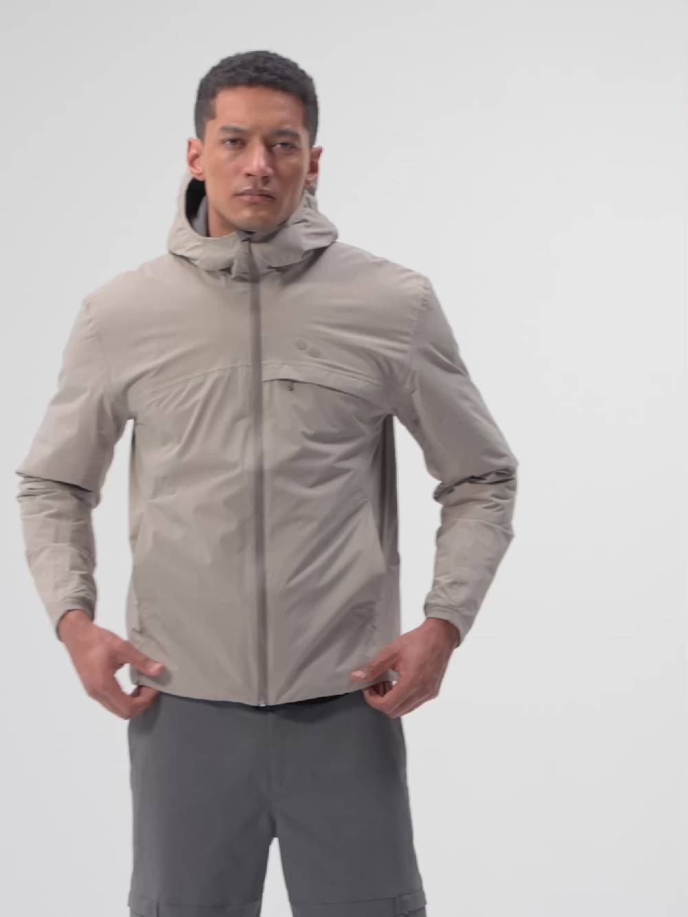 Pinqponq Hoodie Jacket - Cement Taupe (Male) Angebote