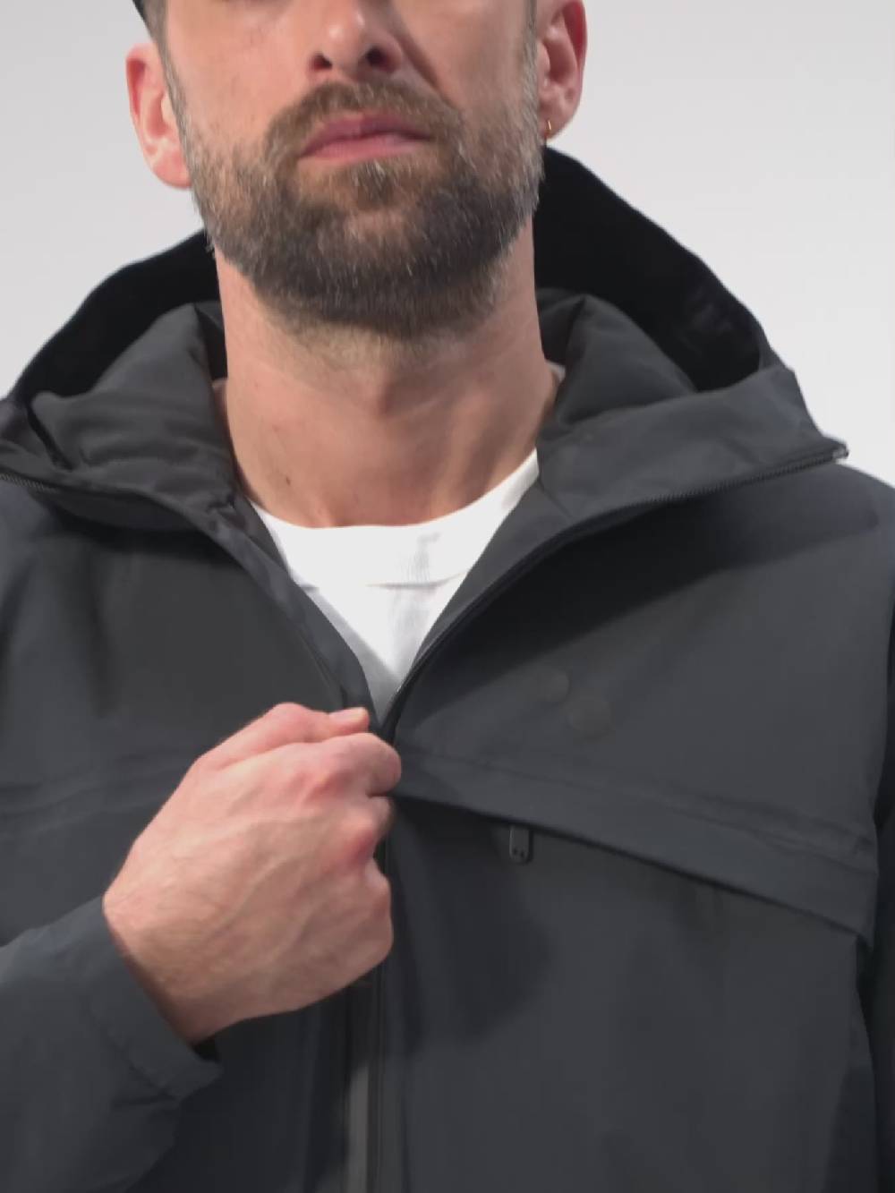 Pinqponq Hoodie Jacket - Peat Black (Male) im Angebot