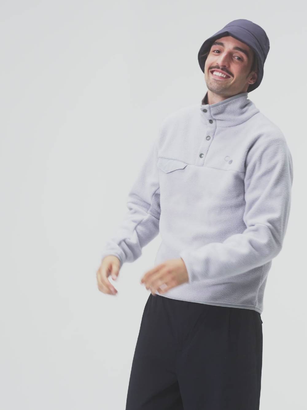 Pinqponq Fleece Pullover - Iced Grey (Unisex) Outlet