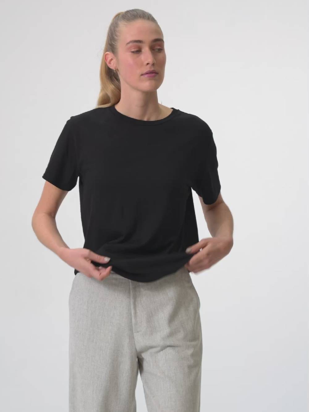 Pinqponq T-Shirt Merino - Sheep Black (Female) Günstiger Verkauf