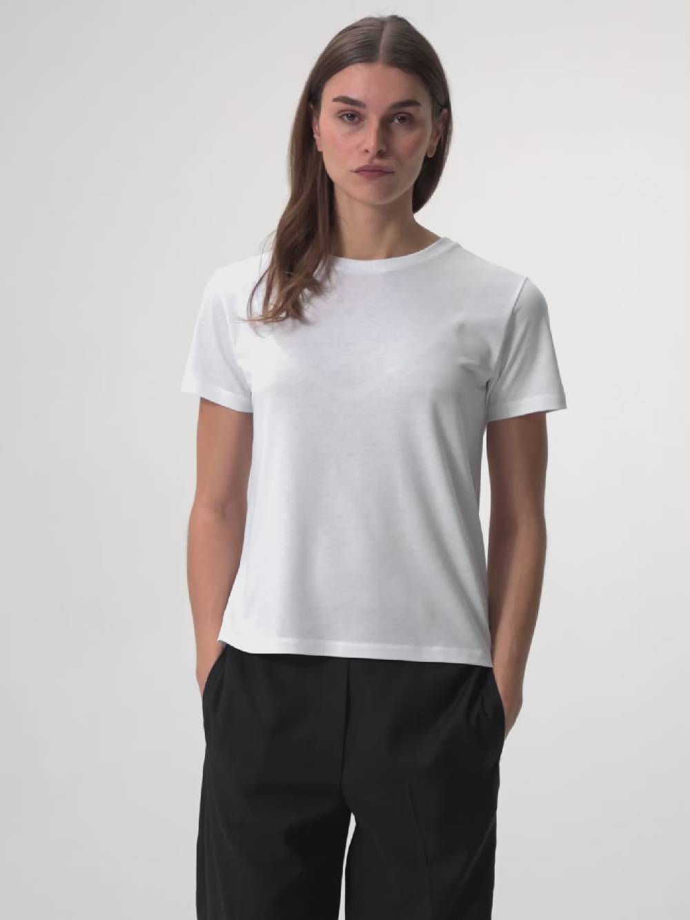 Pinqponq T-Shirt TENCEL™ - Wooden White (Female) Fabrikverkauf