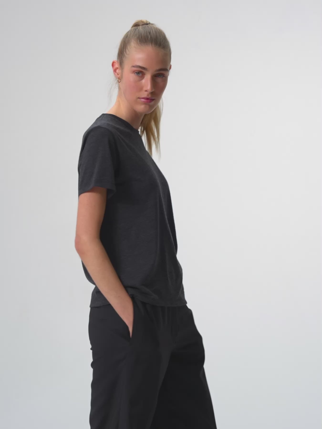 Pinqponq T-Shirt Merino - Dark Grey Melange (Female) Blitzverkäufe