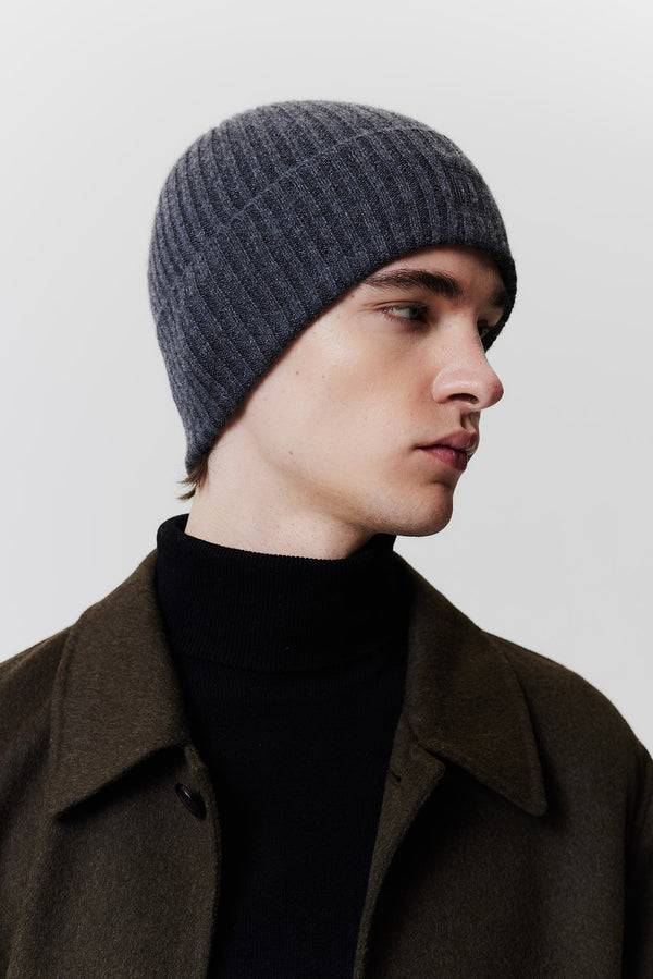 ﻿Prinz Berlin Kaschmir Beanie Rib Knit Graphit Online
