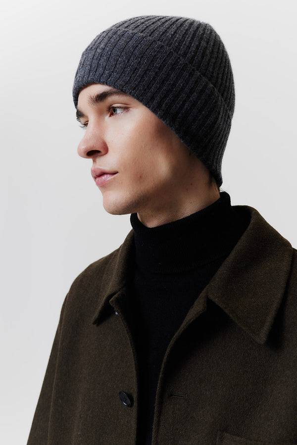 ﻿Prinz Berlin Kaschmir Beanie Rib Knit Graphit Online