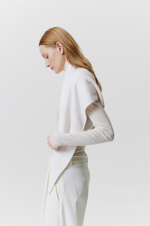 Prinz Berlin Kaschmir Triangle Fine Knit Off-White Fabrikverkauf