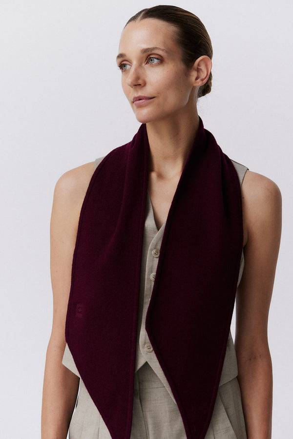 Prinz Berlin Kaschmir Bandeau Fine Knit Bordeaux Verkauf