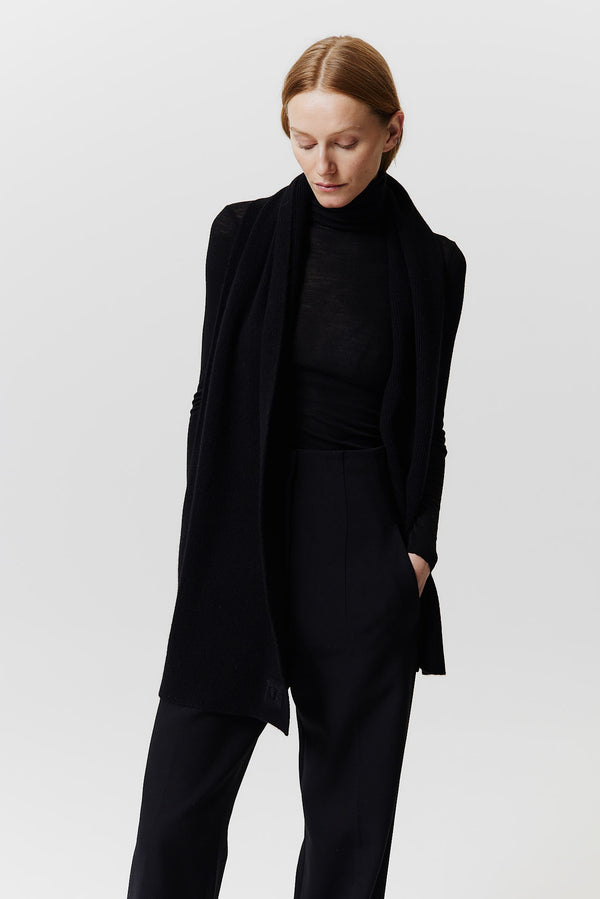 Prinz Berlin Kaschmir Schal Classic Knit Schwarz Günstiger Verkauf