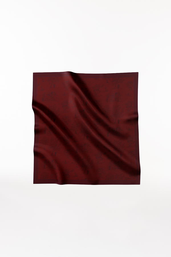 Prinz Berlin Seidentuch Toile Valentine 90 Bordeaux