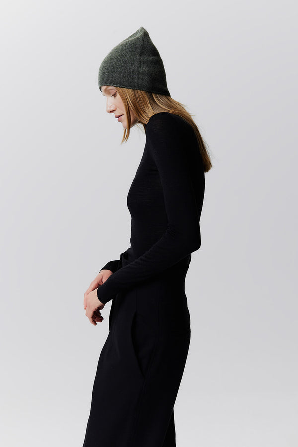 Prinz Berlin Kaschmir Beanie Fine Knit Grün Outlet