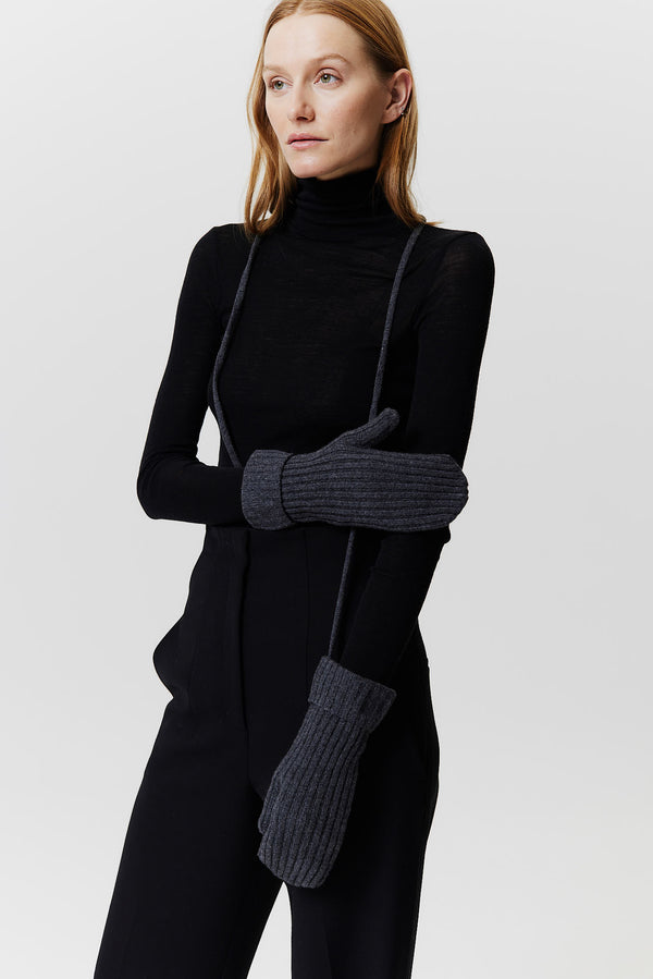 Prinz Berlin Kaschmir Mittens Rib Knit Graphit Angebote