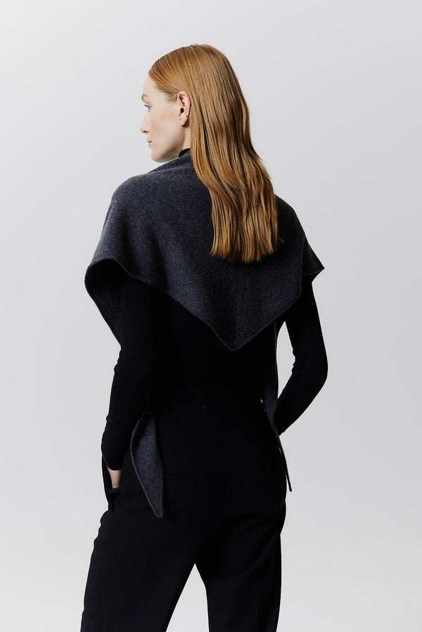 Prinz Berlin Kaschmir Triangle Fine Knit Graphit Schlussverkauf