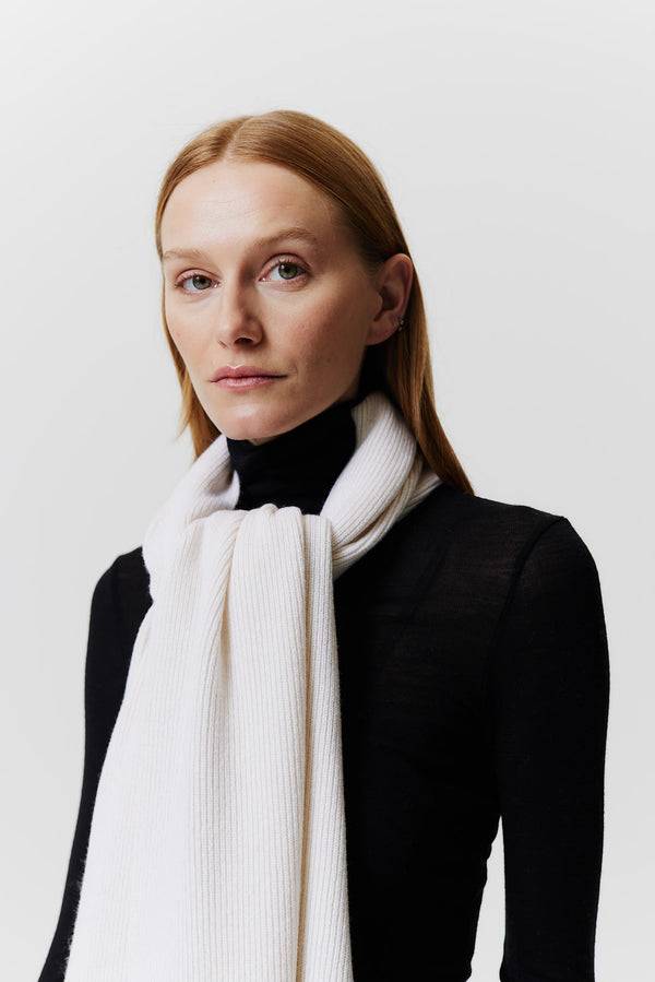 Prinz Berlin Kaschmir Schal Classic Knit Off-White Online