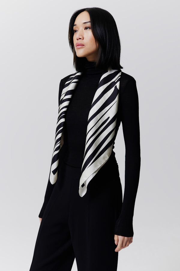 Prinz Berlin Seidentuch Zebra 90 Schwarz Outlet