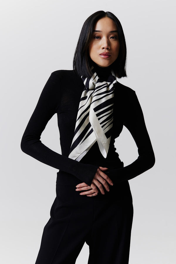 Prinz Berlin Seidentuch Zebra 90 Schwarz Outlet