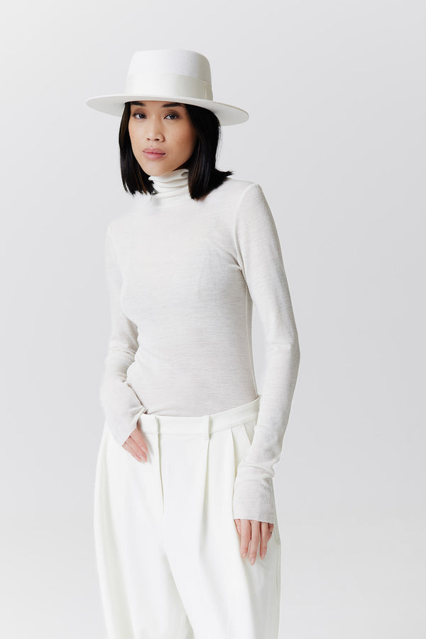 Prinz Berlin Merino 344 Hut Short Brim Weiß