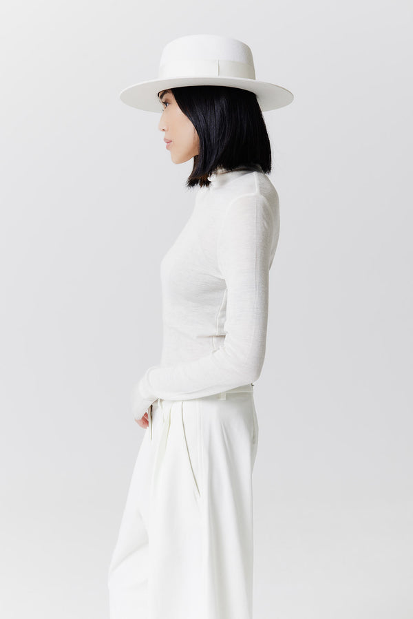 Prinz Berlin Merino 344 Hut Short Brim Weiß Auslauf