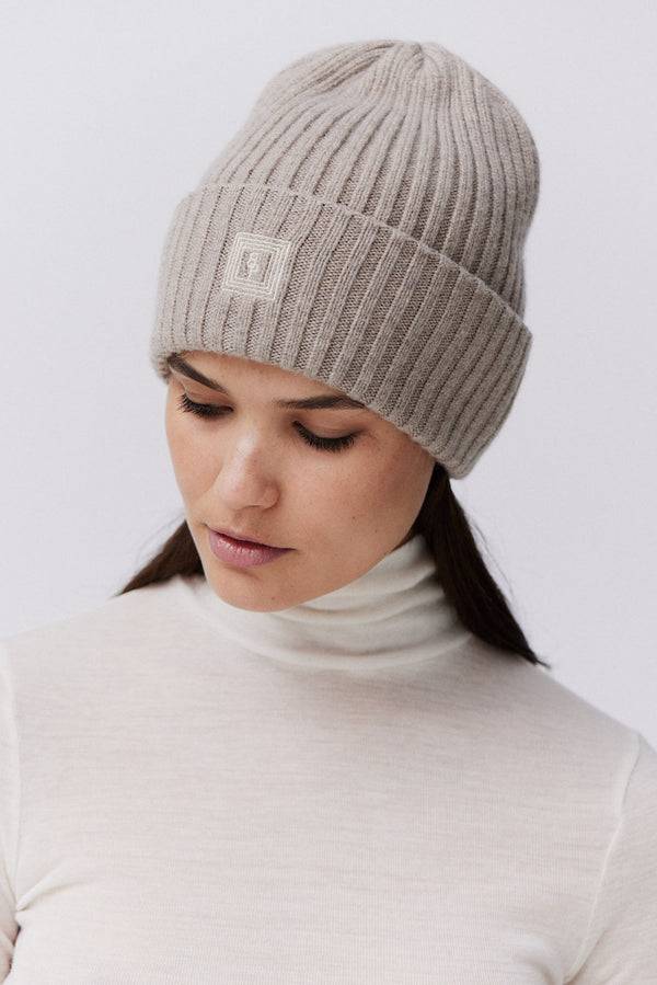 Prinz Berlin Kaschmir Beanie Rib Knit Beige Angebote