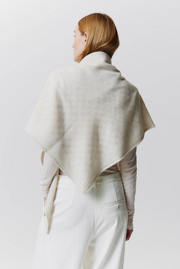 Prinz Berlin Kaschmir Triangle Jacquard Weiß im Angebot