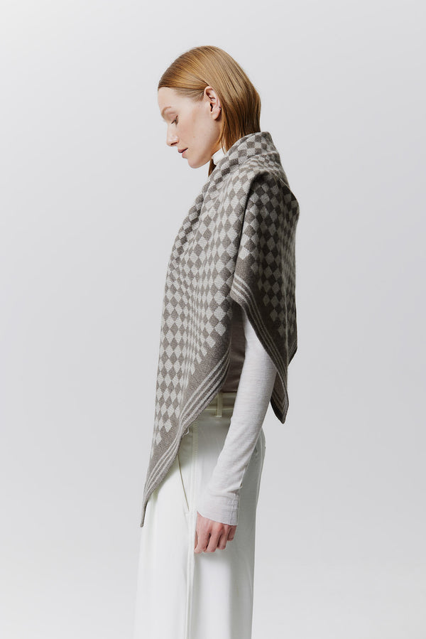 Prinz Berlin Kaschmir Triangle Jacquard Taupe Schlussverkauf