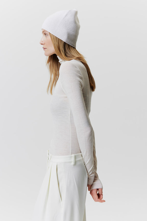 Prinz Berlin Kaschmir Beanie Fine Knit Off-White Meist gekauft