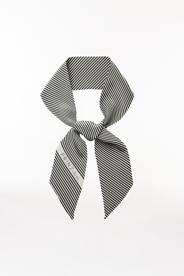 Prinz Berlin Seidenbandeau Stripes in Off-White Blitzverkäufe