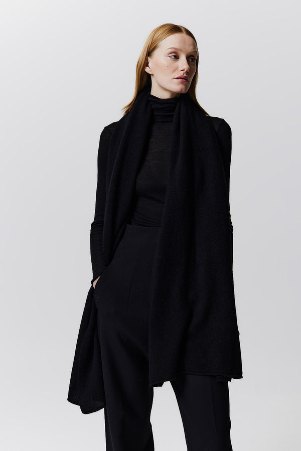 Prinz Berlin Kaschmir Schal Fine Knit Schwarz Blitzverkäufe