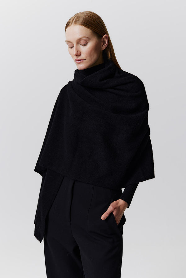 Prinz Berlin Kaschmir Schal Fine Knit Schwarz Blitzverkäufe