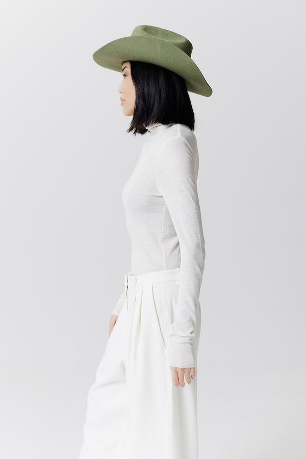 Prinz Berlin Merino Cowboy Hut Lifted Brim Pistazie im Angebot