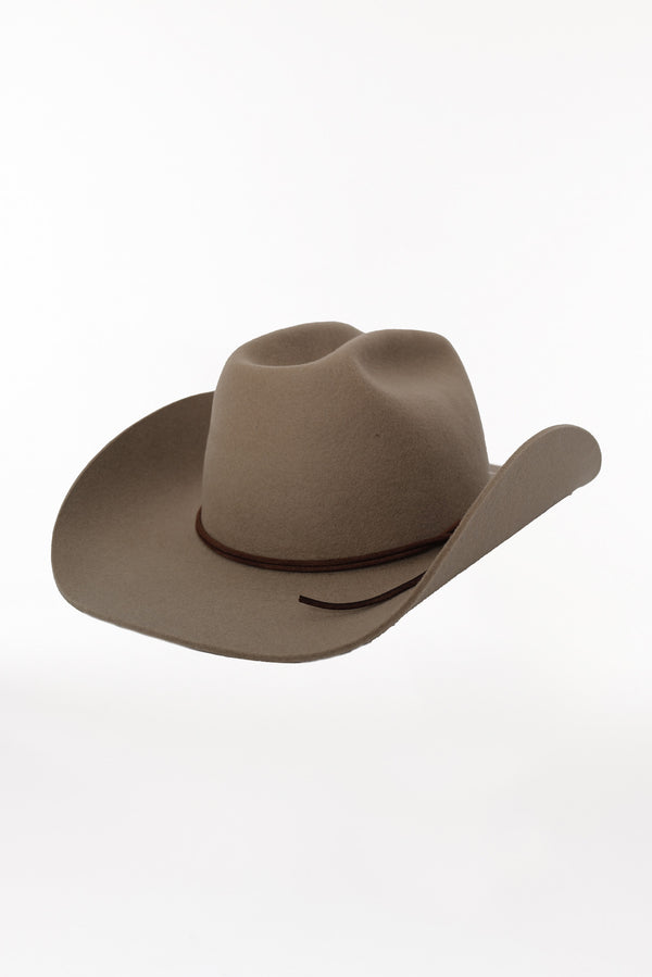 Prinz Berlin Merino Cowboy Hut Lifted Brim Taupe Schlussverkauf