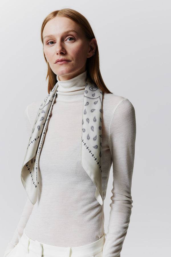 Prinz Berlin Seidentuch Paisley 70 Off-White Günstiger Verkauf