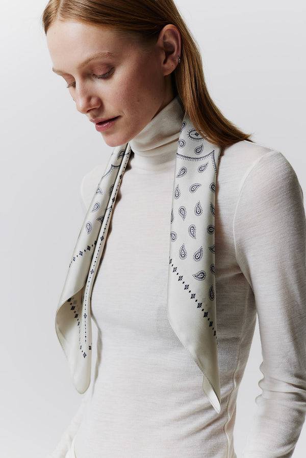 Prinz Berlin Seidentuch Paisley 70 Off-White Günstiger Verkauf