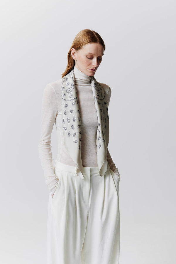 Prinz Berlin Seidentuch Paisley 90 Off-White