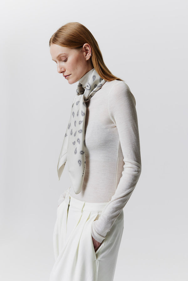 Prinz Berlin Seidentuch Paisley 90 Off-White Fabrikverkauf