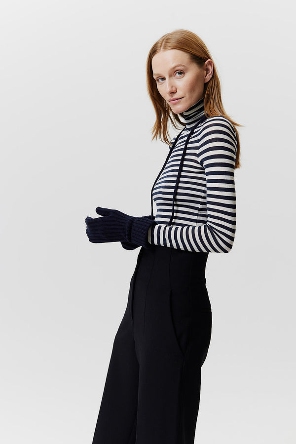 Prinz Berlin Kaschmir Mittens Rib Knit Dunkelblau Meist gekauft