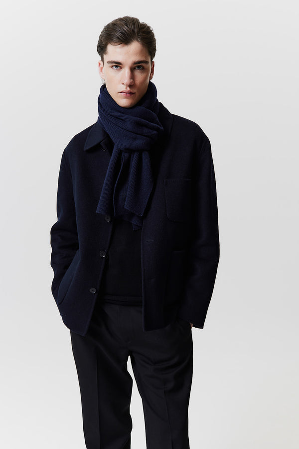 Prinz Berlin Kaschmir Schal Classic Knit Dunkelblau Outlet