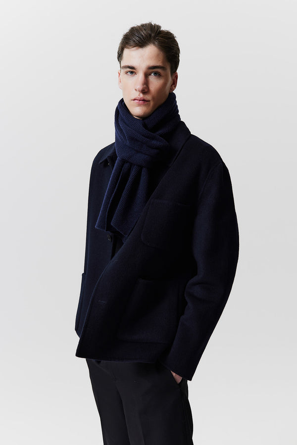 Prinz Berlin Kaschmir Schal Classic Knit Dunkelblau Outlet