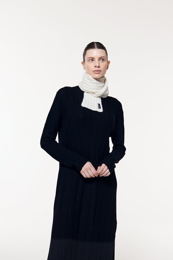 Prinz Berlin Kaschmir Kurzschal Hand Knit Weiß Schlussverkauf
