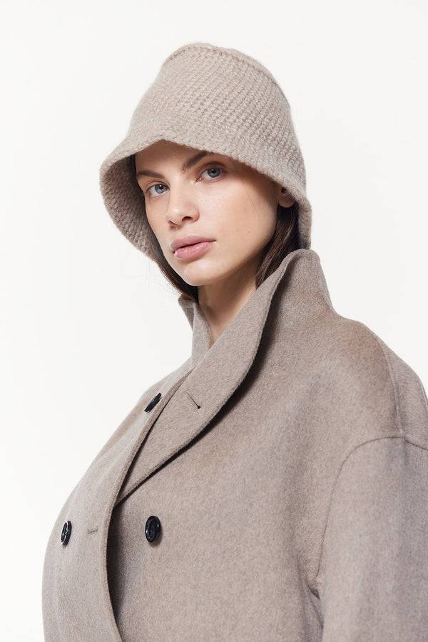 Prinz Berlin Kaschmir Bucket Hat Hand Crochet Beige Günstiger Verkauf